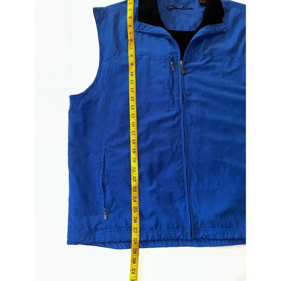 Glen Echo Mens Large Golf Vest Full Zip Water Repellent Pockets Blue - Picture 2 of 5